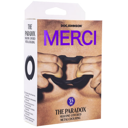 Merci The Paradox Silicone-Covered Metal Cock Ring, 35mm, Black