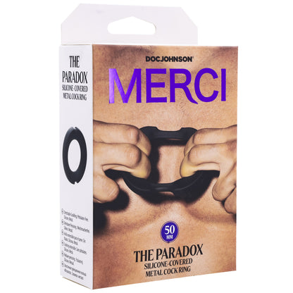 Merci Paradox Silicone-Covered Metal Cock Ring 50mm - Black