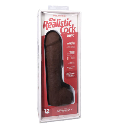 The Realistic Cock Hung Ultraskyn 12" With Balls Caramel