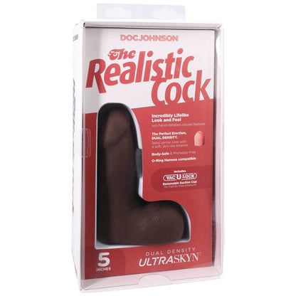 The Realistic Cock Ultraskyn 5" With Balls Caramel