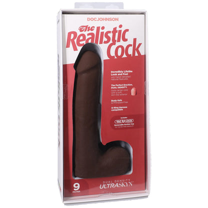 The Realistic Cock Ultraskyn 9" With Balls Caramel