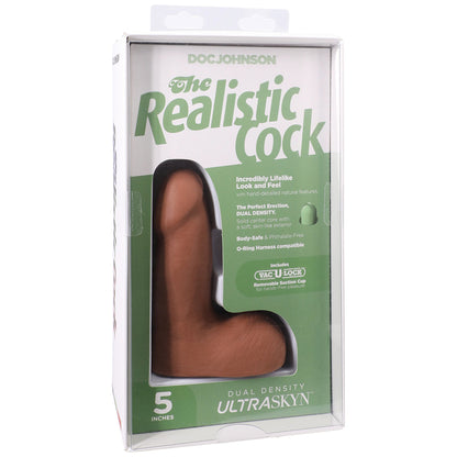 The Realistic Cock Ultraskyn 5" With Balls Caramel