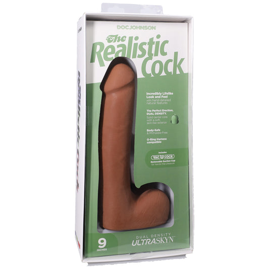 The Realistic Cock Ultraskyn 9" With Balls Caramel