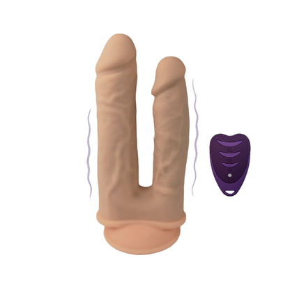 Silex-D The Original Double Penetration Dildo 7" + 8" Vibrations Vanilla