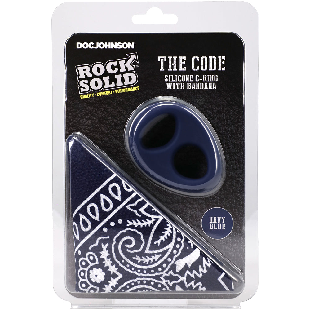 Rock Solid The Code Silicone C-Ring With Bandana Navy Blue/Black