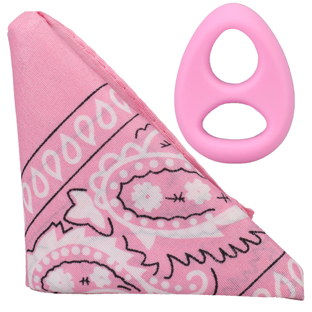 Rock Solid The Code Silicone C-Ring With Bandana Light Pink/Black