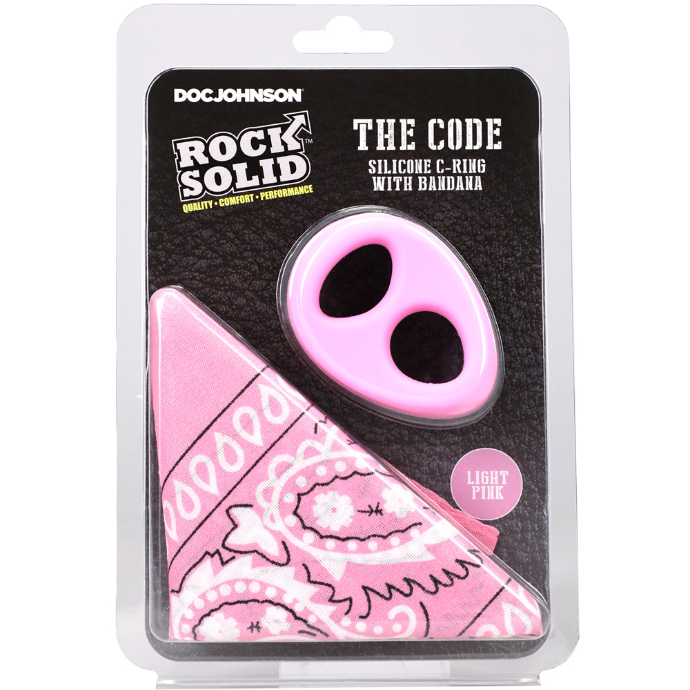 Rock Solid The Code Silicone C-Ring With Bandana Light Pink/Black