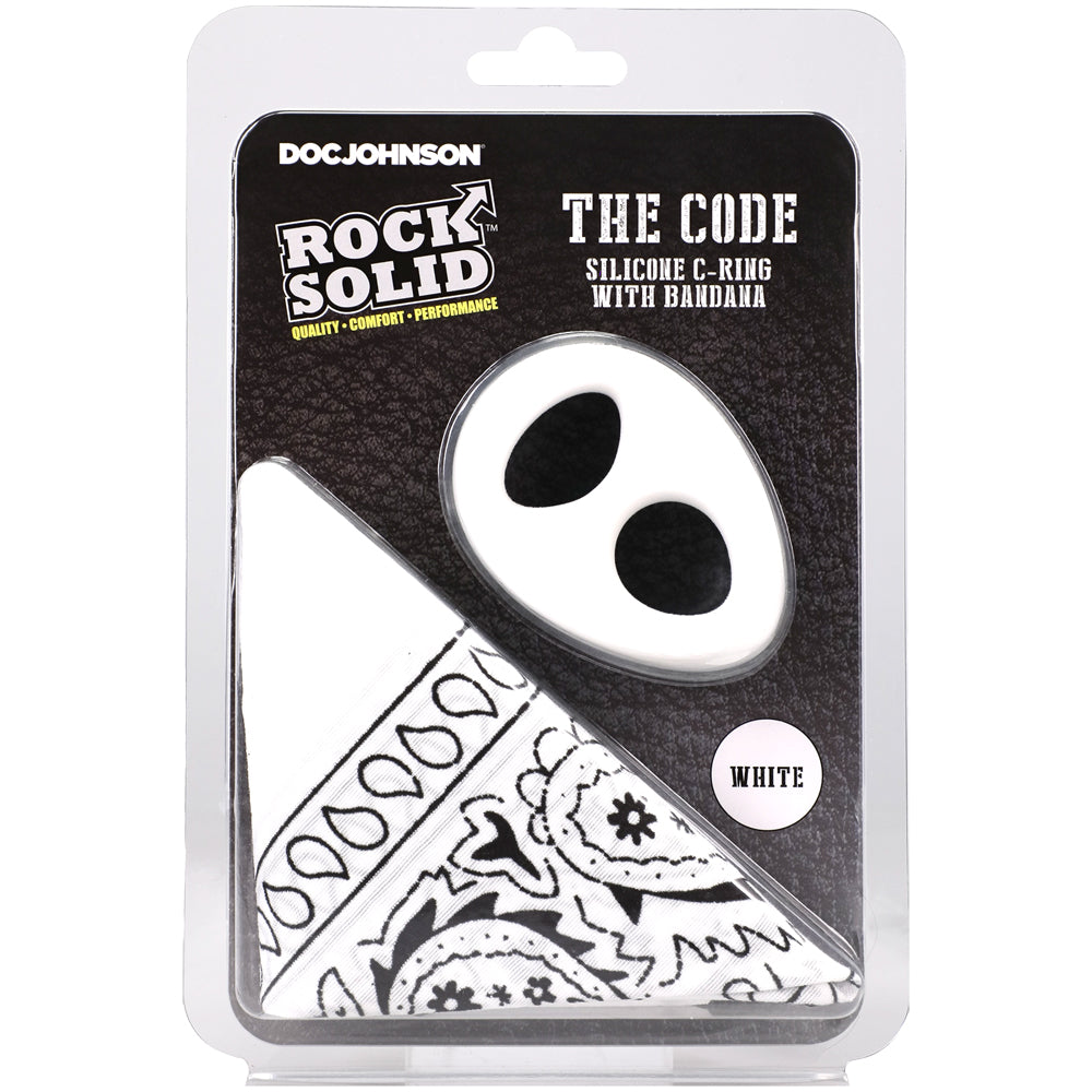 Rock Solid The Code Silicone C-Ring With Bandana White/Black