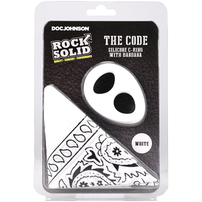 Rock Solid The Code Silicone C-Ring With Bandana White/Black