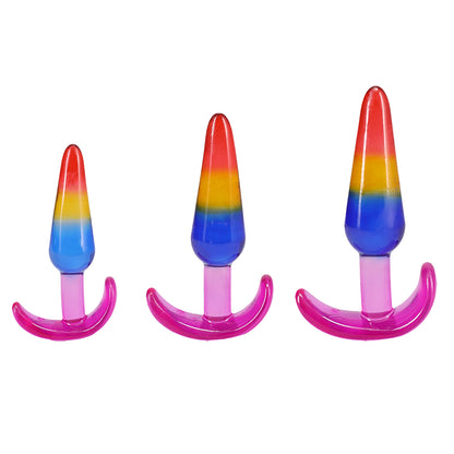 Crystal Jellies Anal Trainer Set S/M/L Rainbow