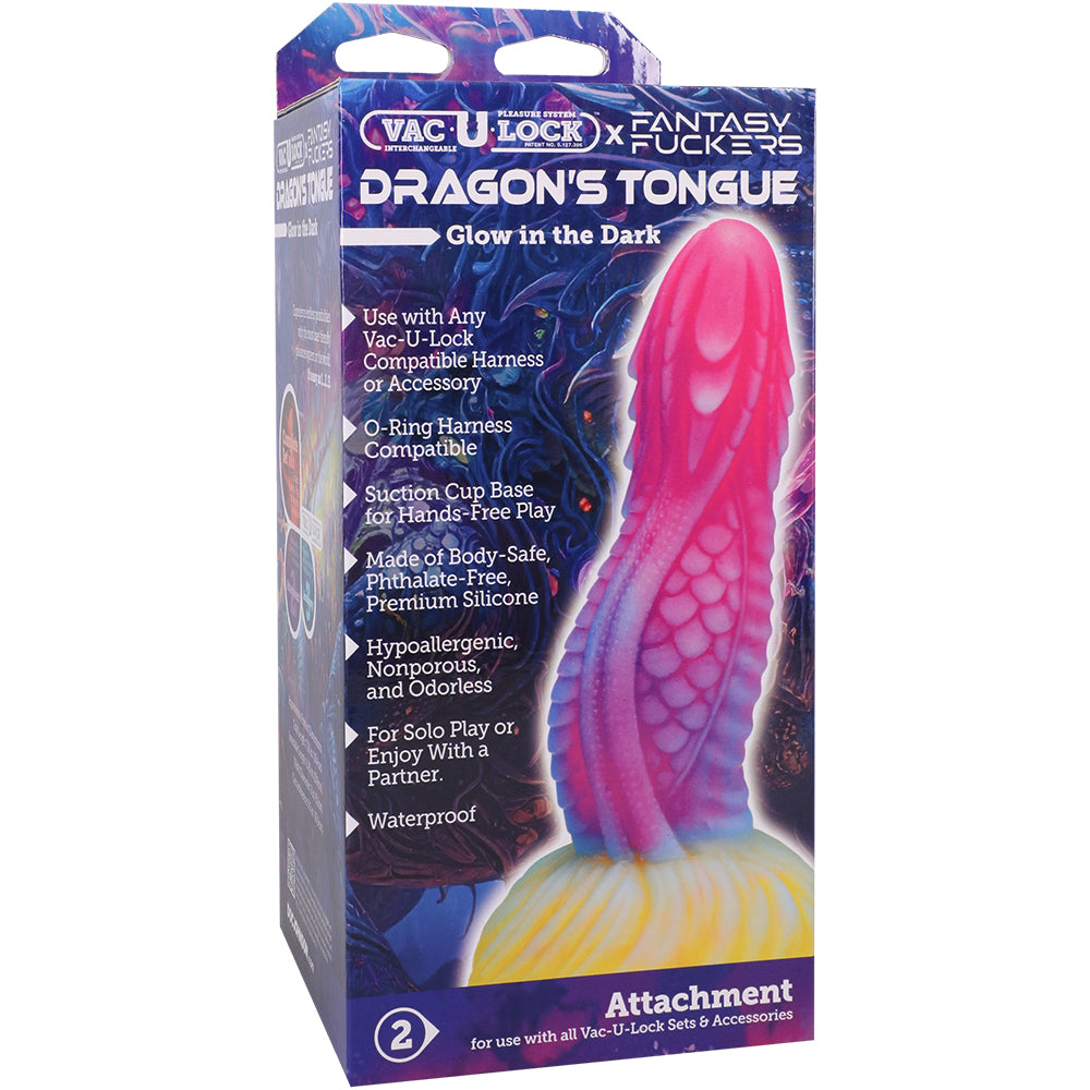 Vac-U-Lock X Fantasy Fuckers Glow In The Dark Dragon's Tongue Multi-Colored