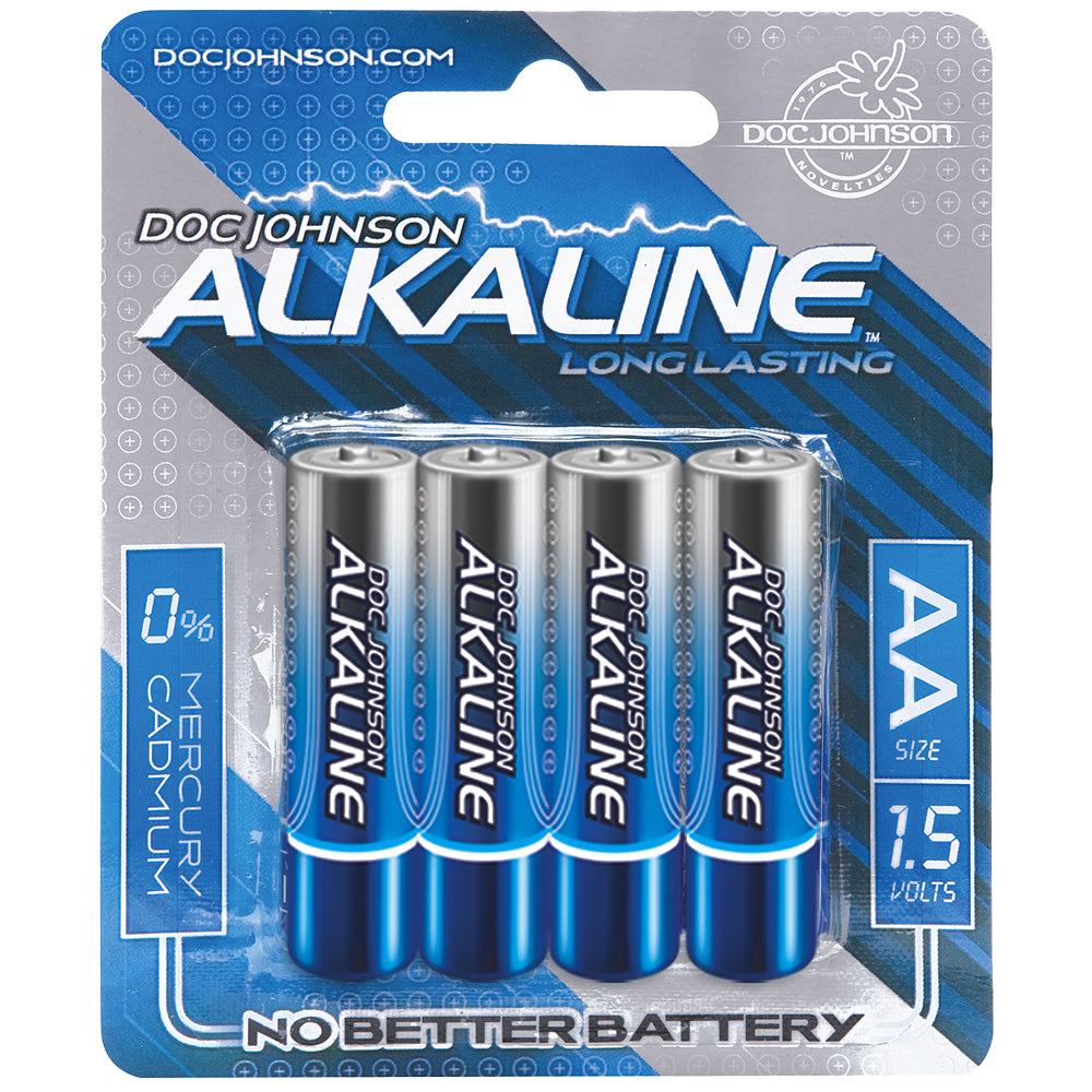 Doc Johnson AA Alkaline Batteries - 4-Pack Blue/Silver
