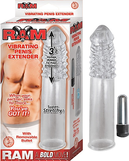 RAM Vibrating Penis Extender – Clear Male Enhancement Device