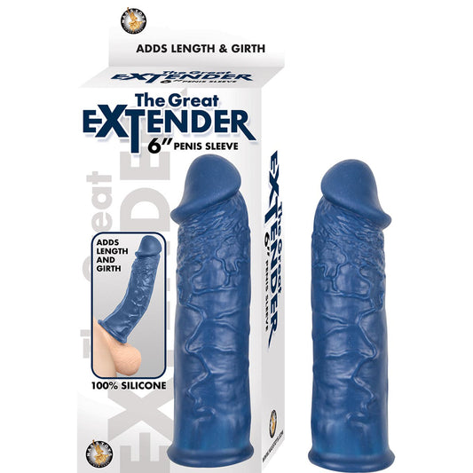 The Great Extender 6" Penis Sleeve Blue