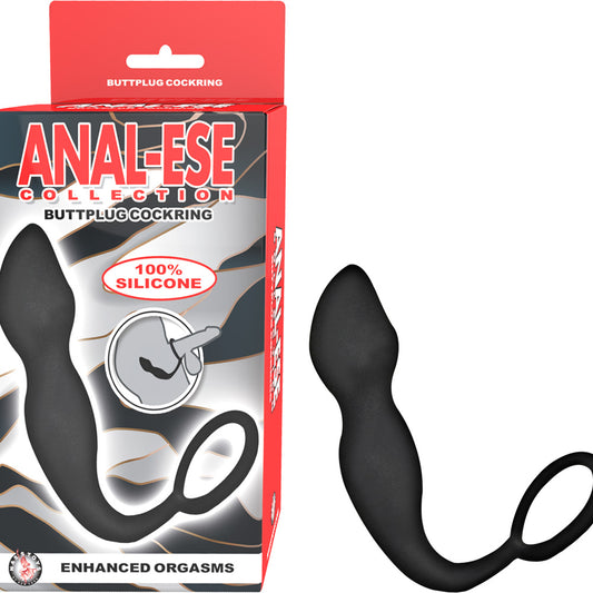 Ese Collection Anal Butt Plug and Cock Ring - Black