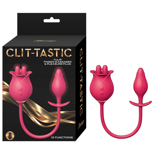 Clit-Tastic Tulip Finger Massager & Pleasure Plug Red