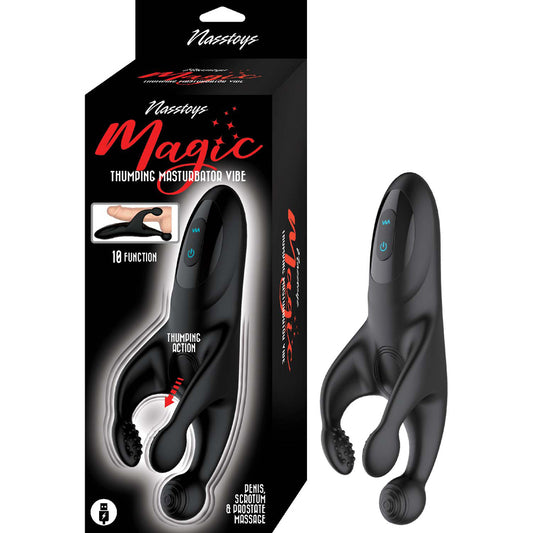 Magic Thumping Masturbator Black - Auto Thumping Stroker for Men - Realistic Male Masturbation Toy