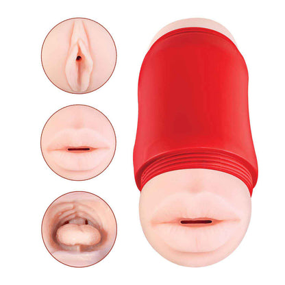 Delite Two-Way Mouth and Vaginal Stimulation Toy - White