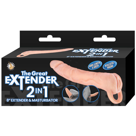 The Great Extender 2-In-1 8" Extender & Masturbator White