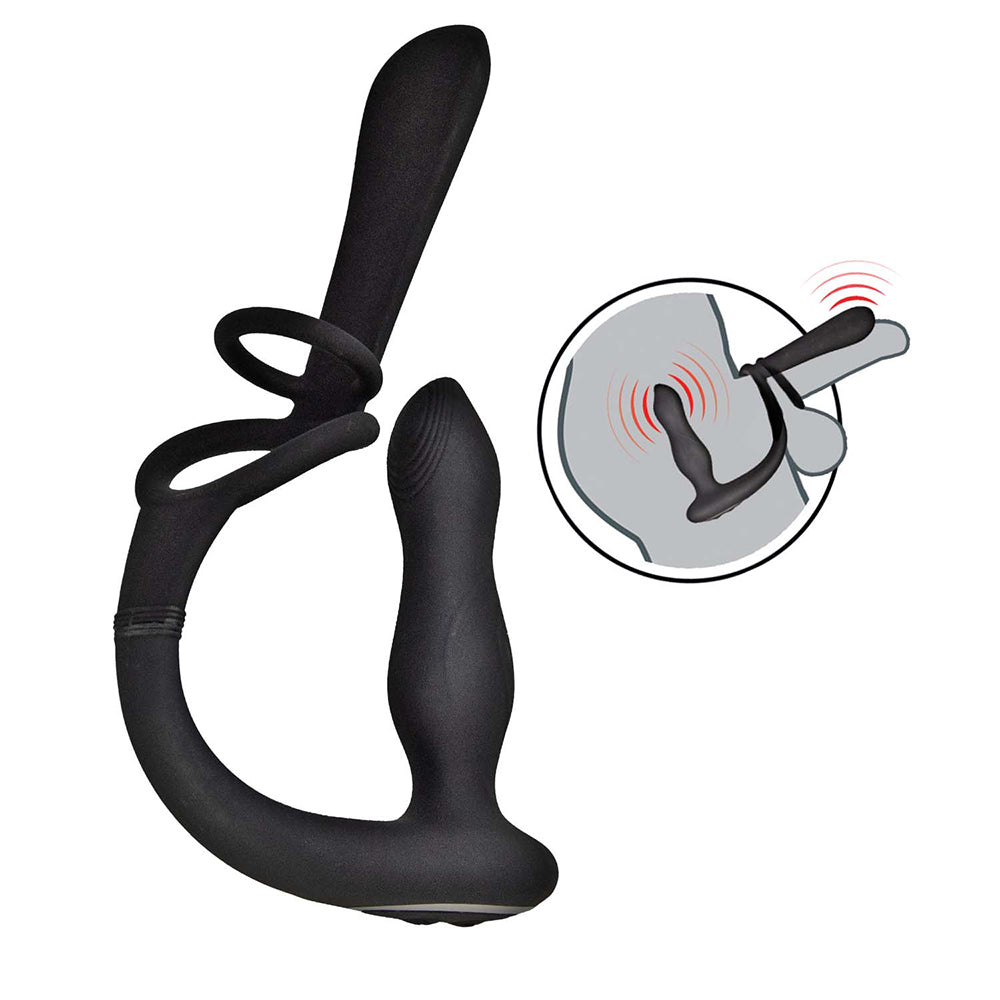 Enhancer Vibro Plug & Penis Sheath Black