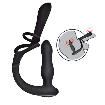 Enhancer Vibro Plug & Penis Sheath Black