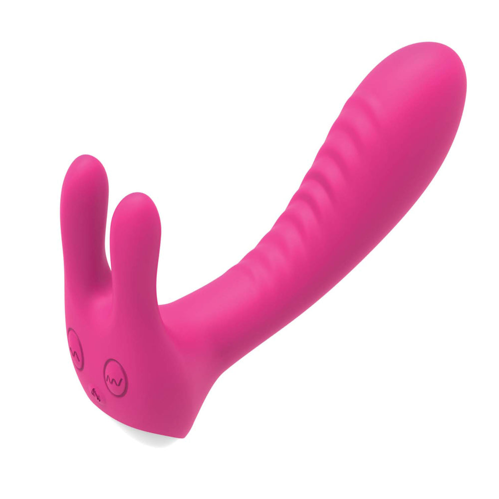 The Royale Bunny Heat Pink – Rechargeable Dual-Stim Vibrator with Thrusting & Heating