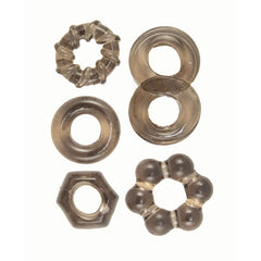 Enhancer Five Piece Cock Ring Set Black