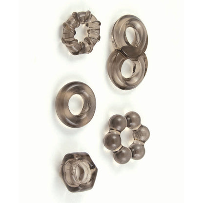 Enhancer Five Piece Cock Ring Set Black