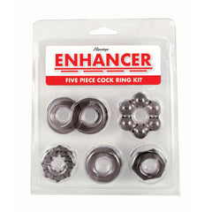 Enhancer Five Piece Cock Ring Set Black