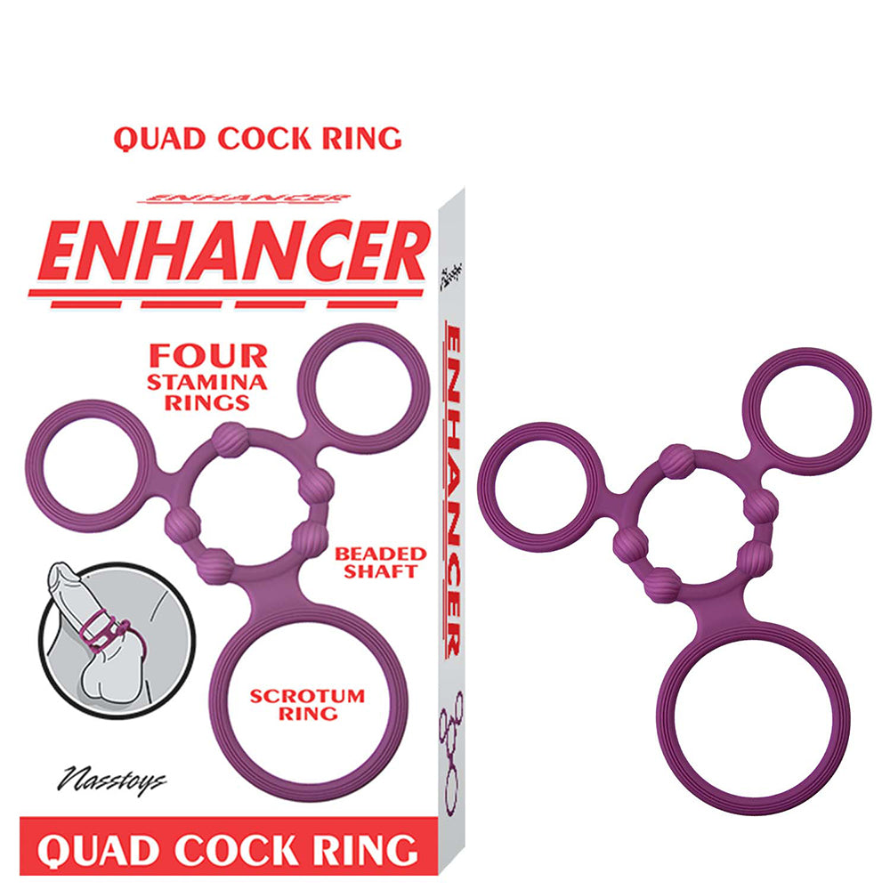 Enhancer Quad Cockring Rubine Red