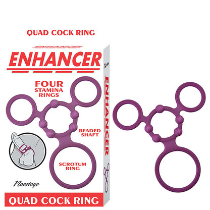 Enhancer Quad Cockring Rubine Red