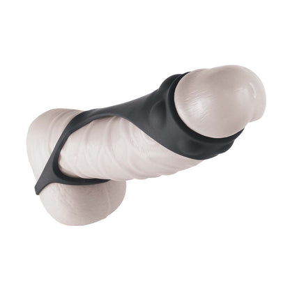 Enhancer Textured Cock Strap & Ball Stretcher Black