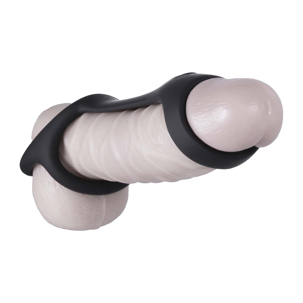 Magic Ridged Cock Strap & Ball Stretcher Black