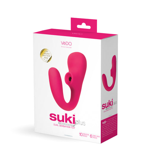 Suki Plus Rechargeable Dual-Sonic Vibrator – Foxy Pink