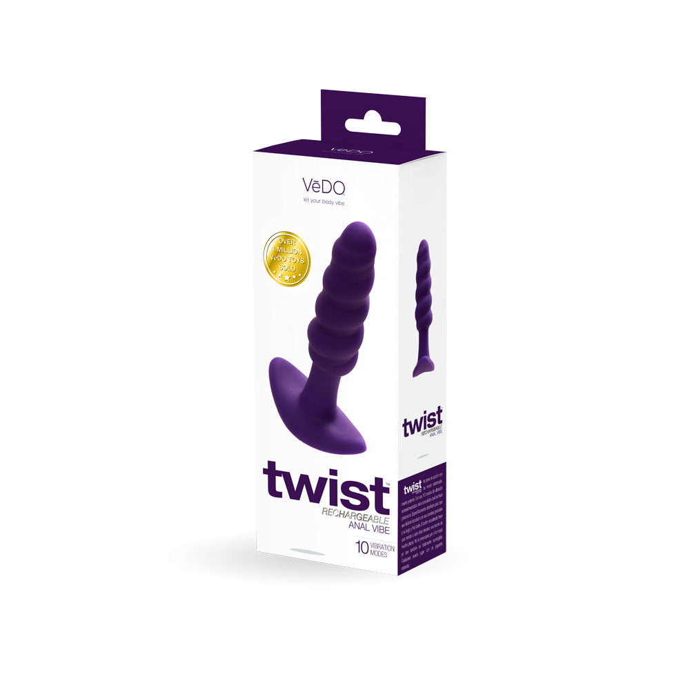 Twist Rechargeable Anal Plug Perfectly Purple