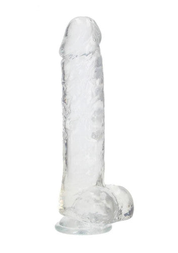 RealRock Crystal Clear Impressive Realistic Dildo with Balls - 10in