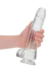 RealRock Crystal Clear Impressive Realistic Dildo with Balls - 10in