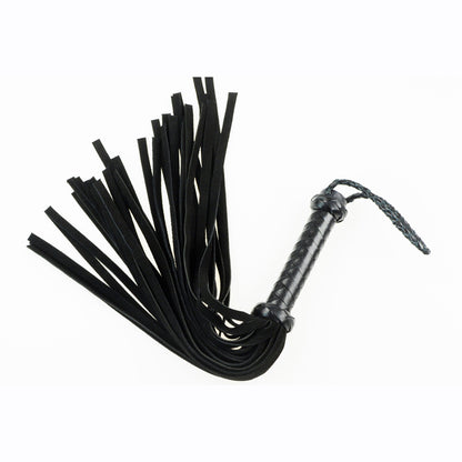 18" Black Mini Suede Tail Flogger - Soft Flogger Whip for Beginners, Couples & Sensory Play | BDSM