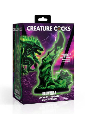 Creature Cocks Glowzilla Glow-In-The-Dark Silicone Dildo - 7.8in – Unstoppable Beast!