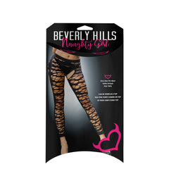 Ladies Sheer Sexy Full Mesh Design Crotchless And Buttless Leggings Black