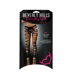 Ladies Erotic Sexy Side Straps Crotchless And Buttless Leggings Black