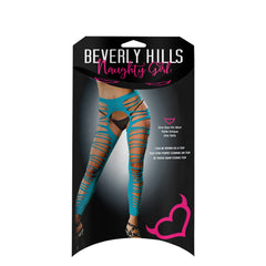 Ladies Brazilian Hot Side Straps Crotchless And Buttless Leggings Turquoise