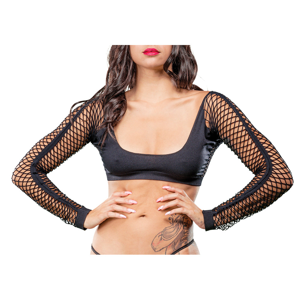 Crotchless Boyshort Lingerie with Mesh Bottom – Buttless Leggings for Women, Black