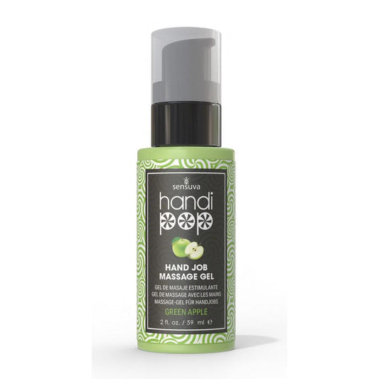 Handipop Edible Massage Gel - Green Apple, 2 oz Bottle