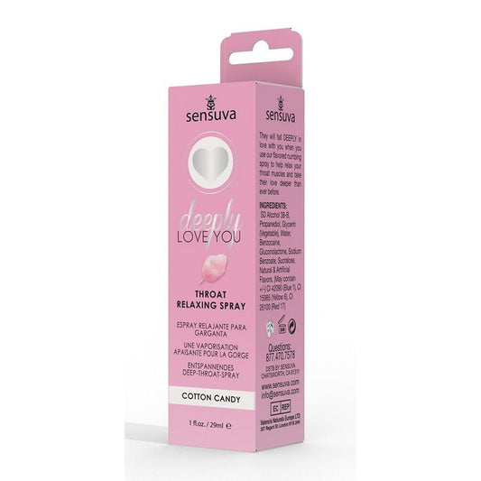 Deeply Love You Throat Relaxing Spray – Cotton Candy Flavor, 1 oz Bottle