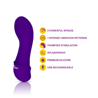 Viben Sebela Mini G-Spot Vibe W/ Thumping Stimulator Violet
