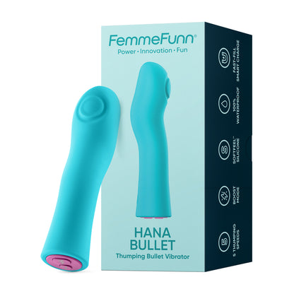 Hana Turquoise Thumping Bullet Vibrator