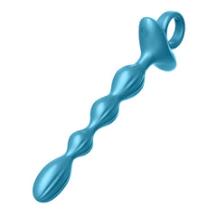 Gr41: Grooved Ring Luv Beads Metallic Blue