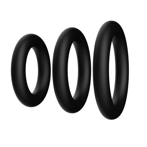 F-39 Trio Cockring Set – Black Stretchy Silicone Rings for Enhanced Erection and Pleasure