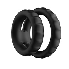 F-43: Tiered Cock & Ball Ring Black